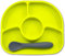 Bblüv B0145L - Yumï - Assiette en silicone hypoallergénique et anti-bactéries, Antidérapante, 4 compartiments + Cuillère en silicone flexible - Lime, Unisexe