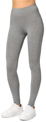 Merry Style Leggings Damen Baumwolle für das ganze Jahr Bequeme Leggings Blickdicht Damen Ideal für Yoga Sport Gym und Freizeit MS10-198 (Mittel Melange,L)