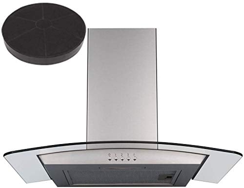 SIA 60cm Curved Glass Stainless Steel Cooker Hood Kitchen Extractor Fan & Filter