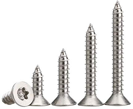 BOZONLI Universel à Vis, Vis à tête fraisée entièrement filetées, Acier inoxydable vis tete fraisee torx/etoile, Vis anti-vol, M4.8×38mm,20 pcs