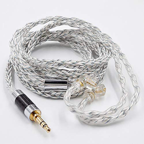 erjigo 1.25m Silver/Blue Hybrid (784 cores) Upgrade Cable, HiFi Audio Replacement, Compatible with Headphones