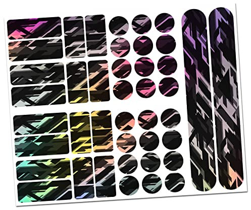 Finest Folia 34 Teiliges Fahrrad Rahmen Schutzfolie Folie Aufkleber Schutz MTB BMX Kette Lackschutzfolie R159 R160 (20 Future Hologramm)