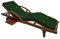 Detex® Auflage Liege wetterfest UV-beständig Schlaufen Zugband 5cm Dicke Polster Gartenmöbel Sonnenliege Gartenliege 195x55x5cm Zierknöpfe Grün