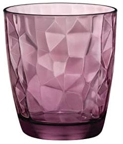 BORMIOLI ROCCO 5128830 Confezione 3 Bicchieri Acqua Diamond in Vetro, Purple, Cl 30, Glass