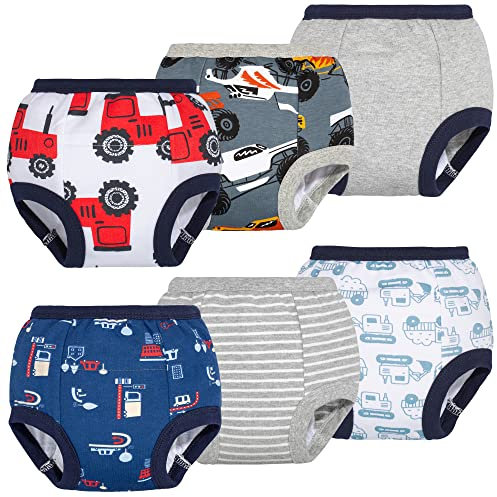 BIG ELEPHANT Baby-Jungen, 6er-Pack Kleinkind-Töpfchen-Trainingshose, 100% Baumwolle, wasserdichte Unterhose