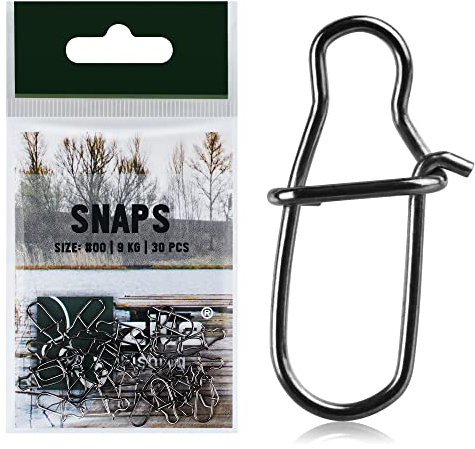 Zite Fishing Karabiner Snaps Angeln Set - 30 STK #00 Angelwirbel 9kg - Einhänger für Forellen-Köder Barsch-Köder Zander-Köder Spinnfischen