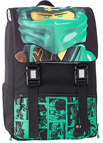 LEGO Unisex Kinder Ninjago Schule ausziehbar Schulrucksack, grün