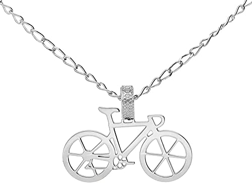 CODEONE Fahrradanhänger, Rennradanhänger, 925er Sterlingsilber, 50 cm lang, Geschenkbox, Cadena de rectángulos 50cm, Unisex, Fahrradthema, Silberfarben, Lobster Clasp, Rechteckig, Fahrradanhänger