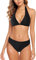 Aidotop Damen Bikini Set Triangel Badeanzug Strand Ties Zweiteiliger Bademode Bikinihose（20Black，L）