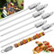 Keyohome Grillspieße 10 Stk, 43.4cm Edelstahl-schaschlikspieße mit Schieberegler, Grill-Zubehör, Metall grill spieße für Fleischspieße, Gemüse, Lagerfeue, BBQ, Grillpartys im Freien und Garten