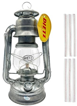 Light of Mine – Dietz #76 Original verzinkte Öllaterne mit 1,27 cm Ersatz-Dochtstreifen (verzinkt/Zink)