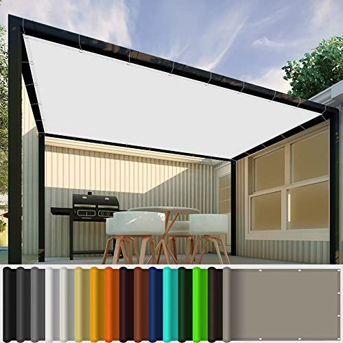 Voile d'ombrage Imperméable Rectangulaire 3 x 6 m Voile d'ombrage sur Mesure D'Ombrage Toile pour Balcon et Terrasse de Jardin Cour, Blanc