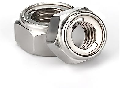 5/10/50 Stück 304 Edelstahl Sechskant Sechskant Kontermutter for M4 M5 M6 M8 M10 Edelstahl Metall selbstsichernde Mutter Kontermutter (Color : 50pcs_M10)