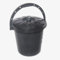 Plastic Bucket with Lid Handle Small Large Storage Bucket Bin Container Measures (10L, Graphite Grey)