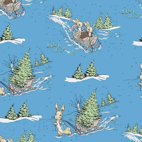 Beatrix Potter Rodeln-Stoff, Peter Hase, Meterware, 100 % Baumwolle, 100 % Baumwolle, zum Basteln, Quilten, Nähen