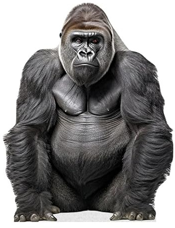 Gorilla – Lebensgroßer Pappaufsteller Aufsteller Menschen mit Stützständer | Tiere -