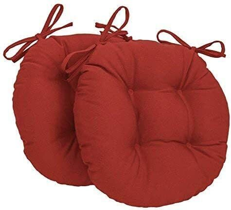 Corredocasa 2 Cuscini Sedie Cucina Made in Italy Copri Sedia Trapuntato Rotondo Cuscino Coprisedia Tinta Unita con Laccetti Set Coprisedie Cuscini da Sala Pranzo per Soggiorno o da Esterno (Bordeaux)