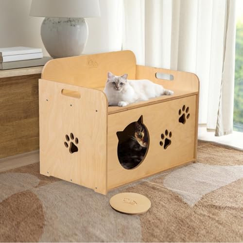 Fiocca®- Cuccia per gatti 54x44x35cm Made in Italy, 100% naturale realizzata nel rispetto dell'ambiente - Desing OLA (Classico)