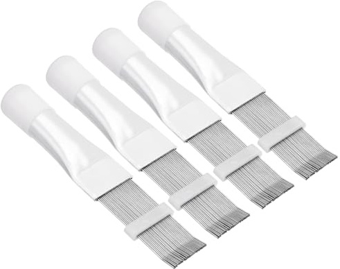 PATIKIL Air Conditioner Fin Comb, 4 Pack Stainless Steel AC Coil Cleaner Brush Fin Straightener Condenser Coil Repair Tool for Radiator Refrigerator Evaporator, Silver Tone