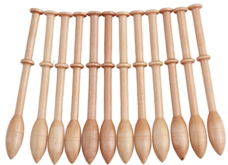 Kit de dentelle aux fuseaux en bois tourné (12 pièces) outils de tissage accessoires loisirs créatifs style vintage antique pour tricot à la main outils DIY