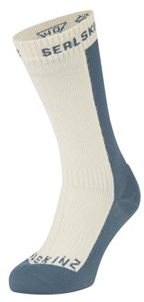 SEALSKINZ Starston wasserdichte, wasserdichte Unisex-Socken für kaltes Wetter, mittellang, cremefarben, XL