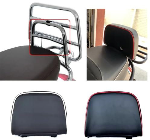 Motorrad Rücksitzkissen Beifahrer-Rückenlehnenpolster Kompatibel mit Vespa GTS GTV 300 GTS300 Primavera Sprint 150 GTS300 Motorrad Sissy Bar Gepäckträger Rückenlehne Pad (Rot)