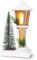 LED Holz Laterne warm weiß mit Tannenbaum - 37 cm - Weihnachts Deko Leuchte Batterie betrieben - Advent Winter Tisch Fenster Dekoration Standleuchte Stehlampe Stimmungslicht