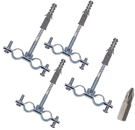 SKIR'CO (4 pezzi) Staffa doppia per tubi da 16-20 mm, supporto per tubi per montaggio a parete e soffitto, morsetti per tubi