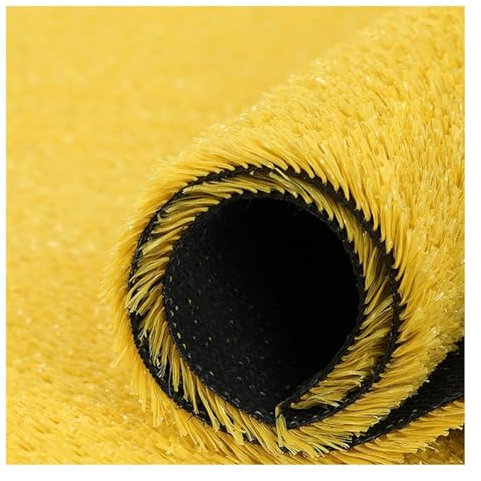 Tapis de Gazon synthétique Artificiel, Gazon de Jardin extérieur Jaune, Tapis de Gazon synthétique avec Trous de Drainage, Tapis de Gazon synthétique réaliste pour Balcon de Jardin