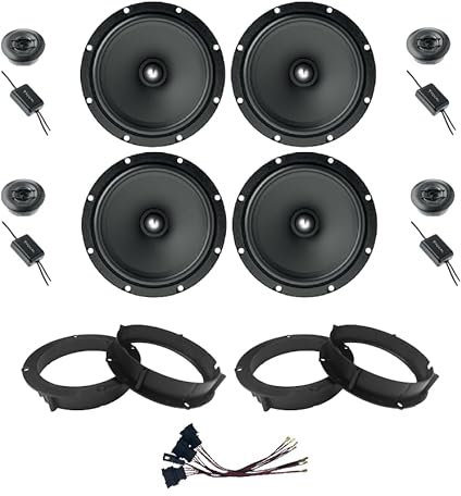 Kit de 8 altavoces FOCAL ASE 165 para VW Golf IV-V de 165 mm con 2 soportes delanteros, 2 traseros y 4 conectores