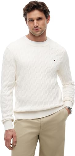 Tommy Hilfiger Herren Classic Cotton Cable Crew Neck Mw0mw33132 Pullover (1er Pack)