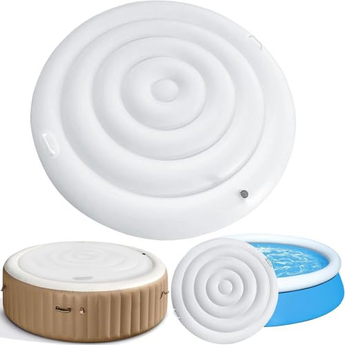 Aufblasbare Abdeckung Whirlpool,Aufblasbare Poolabdeckung Mit 2 Handhaben, Verdicken Thermoabdeckung,Aufblasbarer Whirlpool FüR Den AußEnbereich Whirlpool ZubehöR (Style 1)