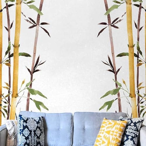 Mural Wallpaper Japanese Bamboo 3D Effect Hand Painted Wallpaper Photo Poster Art Deco Wall Murals for Living Room Bedroom Corridor 450x315 cm 2024a