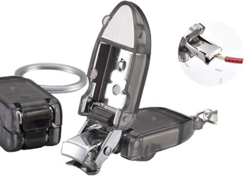 Silver Travel Keychain Finger Nail Clippers,Portable Nail Clipper for Thick Nails with Nail Files Mini Foldable Stainless Steel Nail Cutter Nail Clippers Tools and Accessories,Nail Tools,Nail Clipper