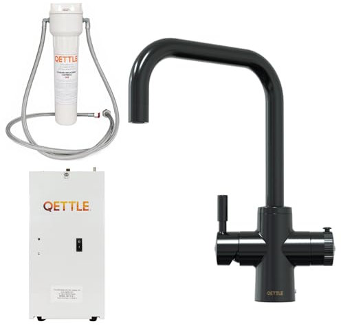 QETTLE Original Square Spout Boiling Water Tap (Black, 4 Litre Boiler)