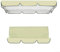 Hollywoodschaukelabdeckung Ersatzbezug für Hollywoodschaukel, wasserdichtes 210D Oxford-Gewebe, 2/3-Sitzer, für Outdoor, Veranda, Garten, Hof, Beige, 195 x 125 x 15 cm
