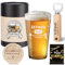 Amosking 2025 Retirement Gifts for Men, Happy Retired Gifts for Men, Vintage 2025 Beer Glass, Wooden Bottle Opener, Vintage Beer Gift Box, Wooden Coaster, Greeting Card and Retirement Card
