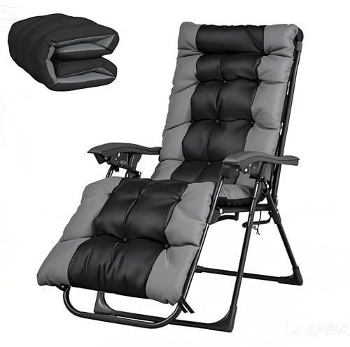 OVLRIJP Sonnenliege Klappbar mit Auflage, Klappbare Gartenliege Wetterfest, Relaxliege Outdoor mit Abnehmbarer Kopfstütze, Belastbar 150kg, Liegestuhl Klappbar für Garten Balkon (Braun-mit Kissen)