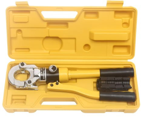 8T Presszange Hydraulische, Presszange Kupferrohr, Ø16-32mm Verbundrohr, TH Kontur, Crimpzange für Verbundrohre, für Verpressen von Alu-Kunststoff-, PEX- und PB Rohren