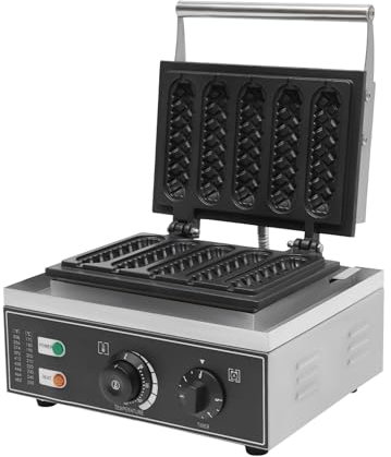 SICHENSH 1550W Edelstahl Elektrische Waffeleisen, Waffeleisen am Stiel, Waffeleisen Waffelautomat mit 6 Stück Stiel, Waffel Maschine für Bäckereien, Restaurants, 122-572℉ Einstellbare Temperatur
