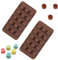 2 moldes de silicona para bombones con 15 cavidades de silicona para chocolate, galletas, caramelos, cubitos de hielo