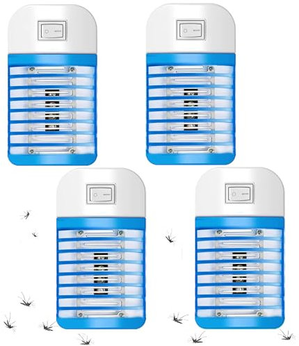 AILEDA 4 Piezas Mata Moscas y Mosquitos Eléctrico,Lámpara Antimosquitos Electrico,Lámpara Antimosquitos para Interior,Adecuado para Uso doméstico contra Mosquitos,Dormitorio, Comedor