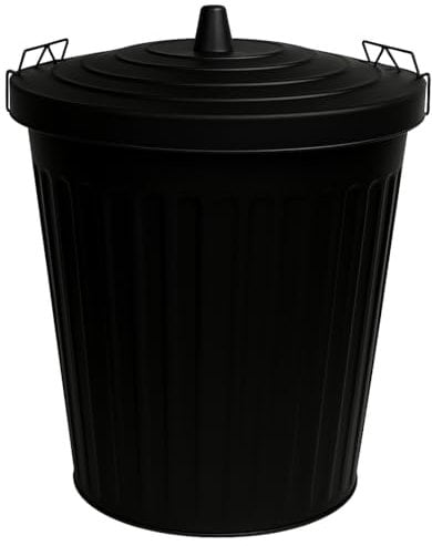 Muddy Hands 100 Litre Extra Large Black Plastic Bin with Clip Locking Lid Indoor Home House Kitchen Outdoor Garden Rubbish Waste Recycling Animal Feed Pet Food Storage Dustbin