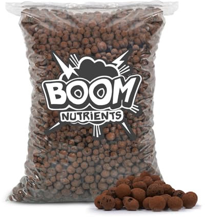 Arcilla Expandida Boom Nutrients 6 L – Bolas de Arcilla para Drenaje, Aireación y Cultivo Hidropónico – Sustrato Inerte para Plantas, Macetas y Jardinería