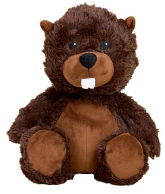 Warmies Plush Beaver Microwavable Large, Weighted Heatable Plush Heat Pad for Children and Adults, with French Laveder Scent