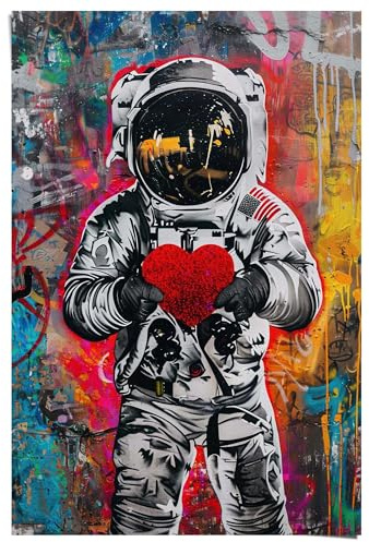 Poster, Astronauten-Graffiti, Kinderzimmer, Bilderdruckpapier, 91,5 x 61