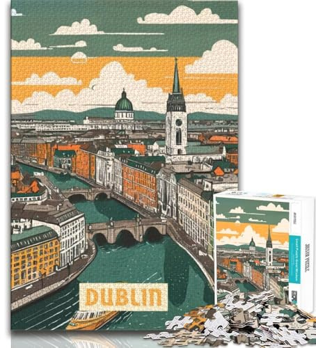 Dublin Puzzle für Erwachsene, 1000 Teile, Familienspiel, Stressabbau, schwierige Herausforderung, Künstlersammlung, bildende Kunst, 38x26cm