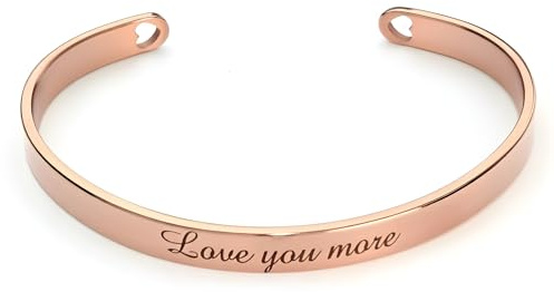 AJ LONDON Personalised Engraved Bracelet Cuff Bangle with Any Text/Name