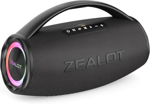 Zealot 80W Bluetooth Speaker Powerful with Super Sound, Dual Pairing, 40 Hours of Playtime, 16000mAh Power Bank, Outdoor Waterproof Speaker for Camping, Beach, and Party
