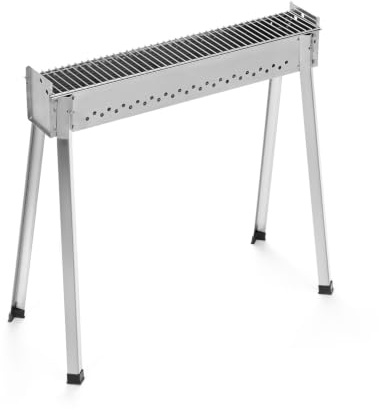 Barbecue in Acciaio Inox Professionale per Arrosticini, con Gambe Rimovibili, Griglia Lunga per Spiedini, Uso Esterno (Medio)